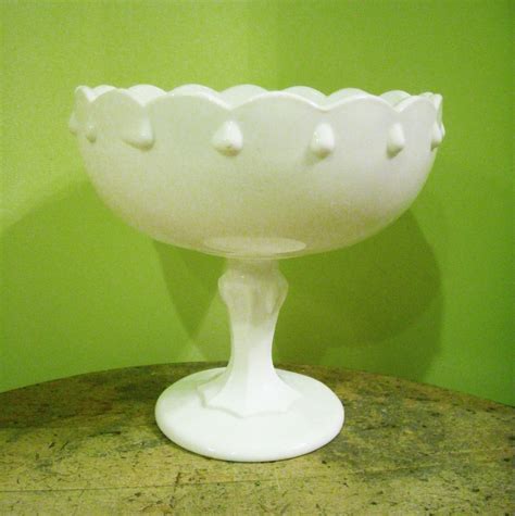 milk glass pedestal|vintage white milk glass bowl.